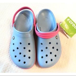 crocs chambray blue paradise pink